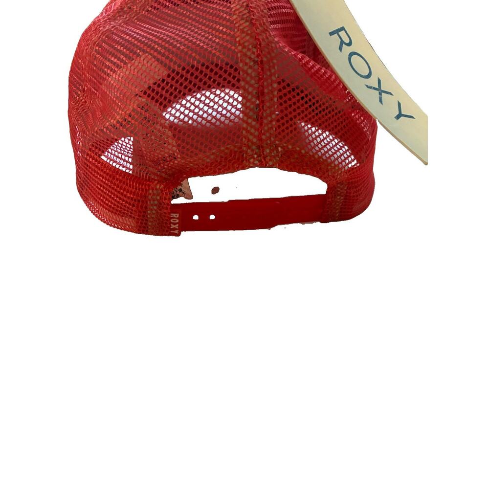 Vintage Y2K ROXY Women’s Red/White Mesh Back Trucker Hat Adjustable Logo Cap - Picture 5 of 5